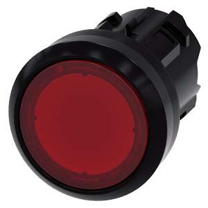 Botão de pressão, iluminado, 22mm, redondo plástico, vermelho, botão de pressão