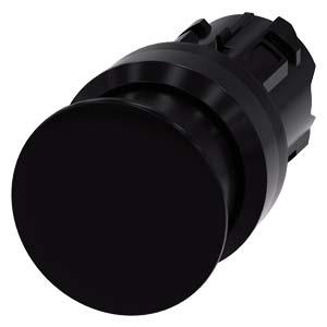 Botão cogumelo, 22mm, redondo, plástico, preto, 30mm