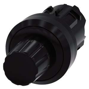 Botão de parada, 22mm, redondo plástico, preto, botão de comando elevado, encaixável
