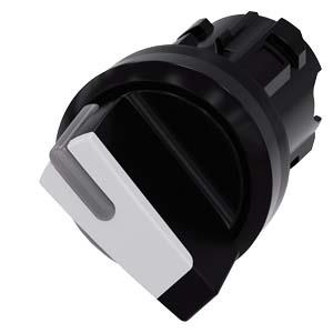 Interruptor com manípulo, iluminável, 22mm, redondo, plástico, preto, branco