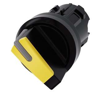 Interruptor com manípulo, iluminável, 22mm, redondo, plástico, amarelo
