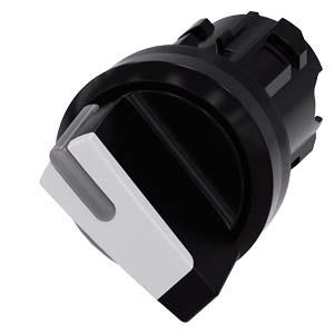 Interruptor com manípulo, iluminável, 22mm, redondo, plástico, preto, branco