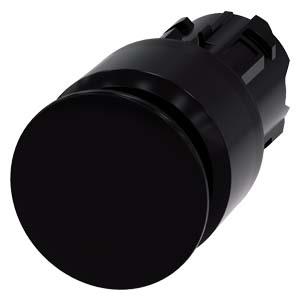 Botão cogumelo, 22mm, redondo, plástico, preto, 30mm