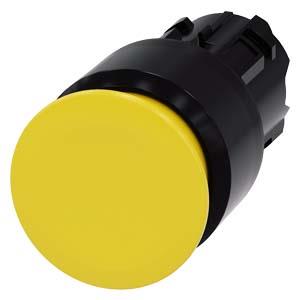Botão cogumelo, 22mm, redondo plástico, amarelo, 30mm