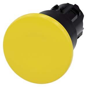 Botão cogumelo, 22mm, redondo, plástico, amarelo