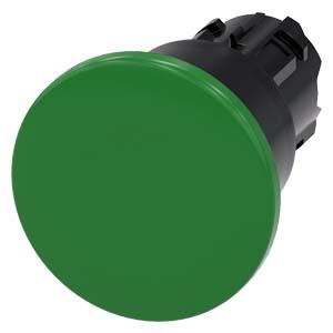 Botão cogumelo, 22mm, redondo, plástico, verde