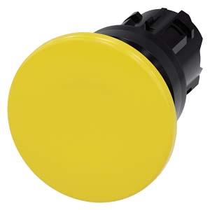Botão cogumelo, 22mm, redondo plástico, amarelo, 40mm