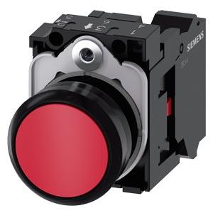 Botão de pressão, 22mm, redondo plástico, vermelho, botão de comando, 1NF