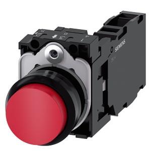 Botão de pressão, 22mm, redondo plástico, vermelho, botão de comando, 1NA+1NF
