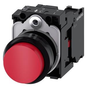 Botão de pressão, 22mm, redondo plástico, vermelho, botão de comando, 1NF