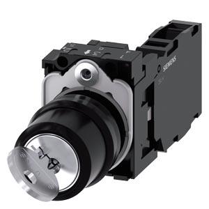 Interruptor de chave RONIS, 22mm, redondo, plástico, retirada da chave O+I, 1NA+1NF