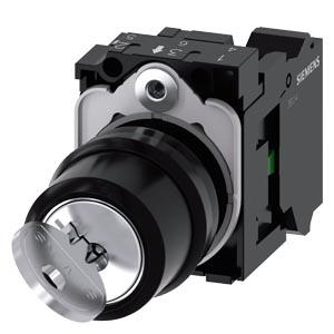 Interruptor de chave RONIS, 22mm, redondo, plástico, retirada da chave O+I, 1NA