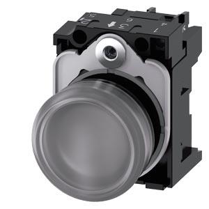 Sinalizador luminoso, 22mm, redondo, plástico, transparente, lente, plano, módulo LED, 110V CA
