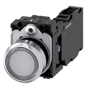 Botão de pressão, 22mm, redondo, metal, alto brilho, transparente, botão de comando, 1NA+1NF