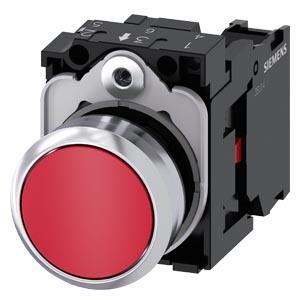 Botão de pressão, 22mm, redondo, metal, alto brilho, vermelho, botão de comando, 1NF