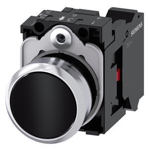 Botão de pressão, 22mm, redondo, metal, alto brilho, preto, botão de pressão, 1NF