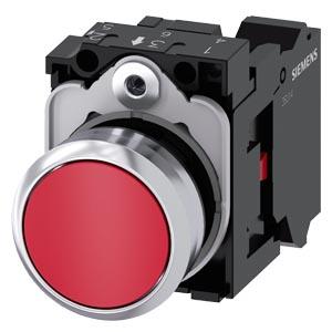 Botão de pressão, 22mm, redondo, metal, alto brilho, vermelho, botão de comando, 1NF