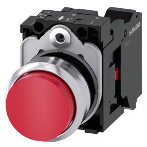 Botão de pressão, 22mm, redondo, metal, alto brilho, vermelho, botão de comando, 1NF