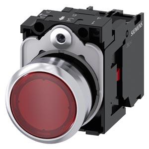 Botão de pressão, iluminado, 22mm, redondo, metal, alto brilho, vermelho, botão de pressão, 1NF