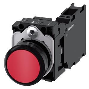 Botão de pressão, 22mm, redondo plástico, vermelho, botão de comando, 1NA+1NF