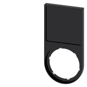 Suporte de placa, chato, arredondado embaixo, preto, para placa de identificação 27x 27mm