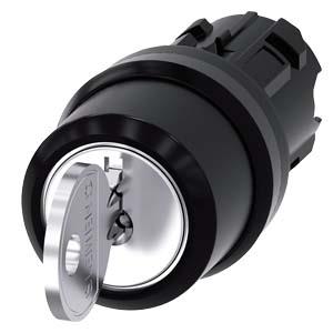 Interruptor de chave RONIS, 22mm, redondo, plástico, retirada da chave O