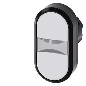 Botão de pressão duplo, 22mm, redondo, plástico, branco, branco