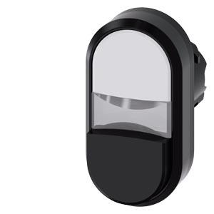 Botão de pressão duplo, 22mm, redondo, plástico, branco, preto