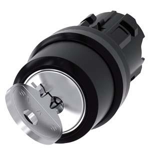 Interruptor de chave RONIS, 22mm, redondo, plástico, retirada da chave O