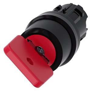 Interruptor de chave O.M.R, 22mm, redondo, plástico, vermelho, retirada da chave O