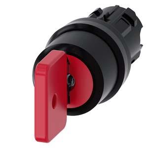 Interruptor de chave O.M.R, 22mm, redondo, plástico, vermelho, retirada da chave O