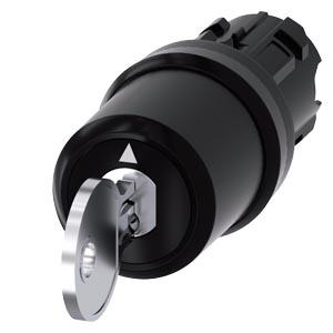 Interruptor de chave Siemens, C, com monitoramento, 22mm, redondo, plástico, retirada O