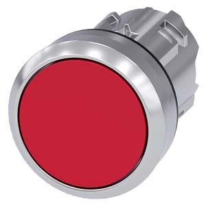 Botão de pressão, 22mm, redondo, metal, alto brilho, vermelho, botão de comando