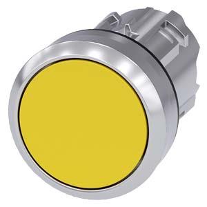 Botão de pressão, 22mm, redondo, metal, alto brilho, amarelo, botão de pressão