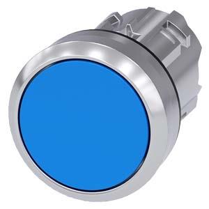 Botão de pressão, 22mm, redondo, metal, alto brilho, azul, botão de pressão
