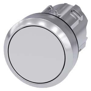 Botão de pressão, 22mm, redondo, metal, alto brilho, branco, botão de comando