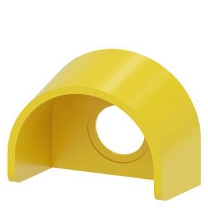 Colar de proteção para botão cogumelo de parada de emergência, amarelo, plástico