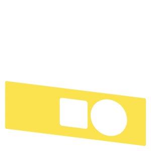 Placa de assento para botão cogumelo de parada de emergência na carcaça, amarelo