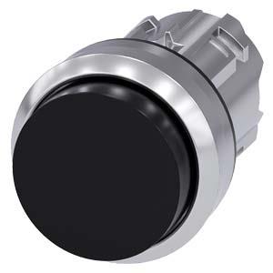 Botão de pressão, 22mm, redondo, metal, alto brilho, preto, botão de pressão