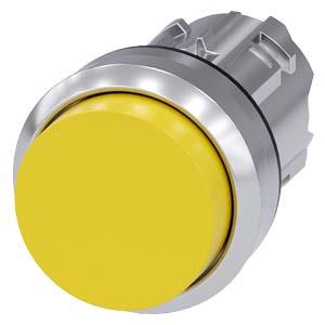 Botão de pressão, 22mm, redondo, metal, alto brilho, amarelo, botão de pressão