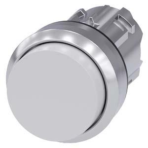 Botão de pressão, 22mm, redondo, metal, alto brilho, branco, botão de comando