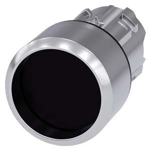 anel frontal, 22mm, redondo, metal, alto brilho, preto, botão de pressão