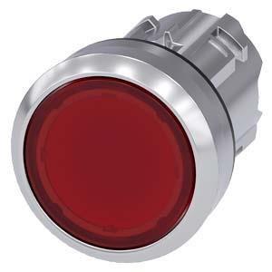 Botão de pressão, iluminado, 22mm, redondo, metal, alto brilho, vermelho, botão de pressão