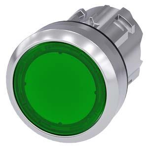 Botão de pressão, iluminado, 22mm, redondo, metal, alto brilho, verde, botão de comando
