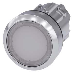Botão de pressão, iluminado, 22mm, redondo, metal, alto brilho, branco, botão de pressão