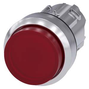 Botão de pressão, iluminado, 22mm, redondo, metal, alto brilho, vermelho, botão de pressão