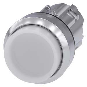Botão de pressão, iluminado, 22mm, redondo, metal, alto brilho, branco, botão de pressão