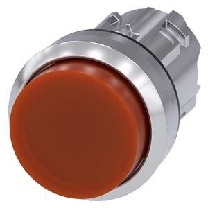 Botão de pressão, iluminado, 22mm, redondo, metal, alto brilho, âmbar, botão de comando