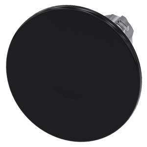 Botão cogumelo, 22mm, redondo, metal, brilhante, preto, 60mm