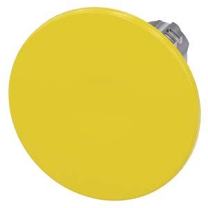 Botão cogumelo, 22mm, redondo, metal, alto brilho, amarelo, 60mm